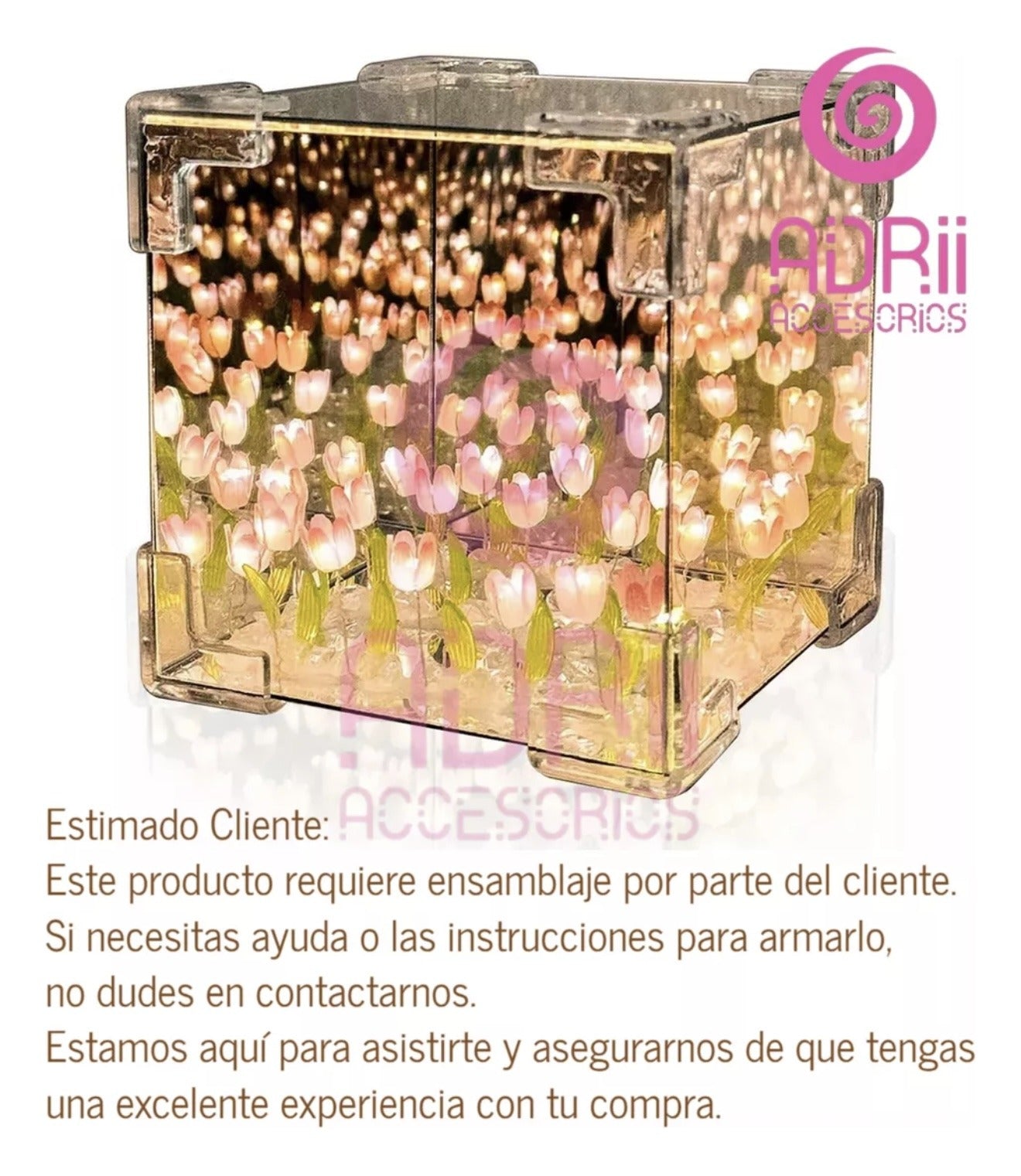 Lampara De Tulipanes Cubo Infinito